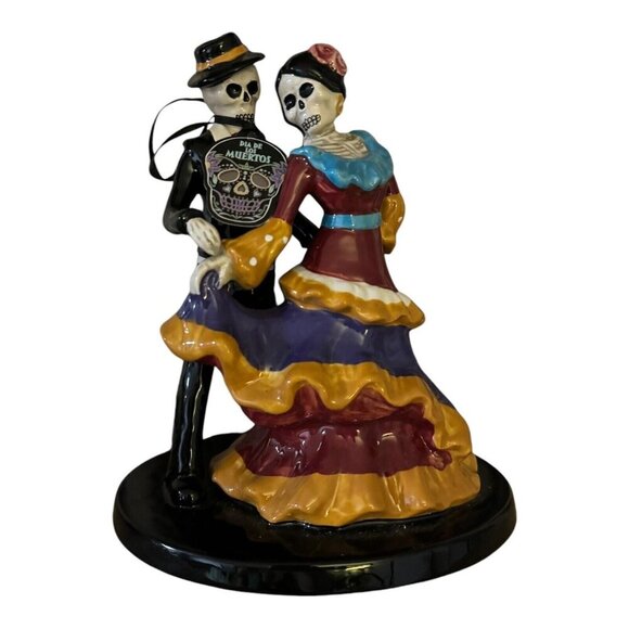 Blue Sky Clayworks Halloween Day of the Dead‎ Dancing Couple Skeleton Figurine - Picture 1 of 11
